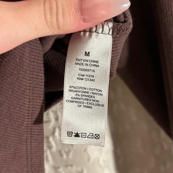 Garage Medium Brown Cropped Long Sleeve Shirt - Picture 3 of 3